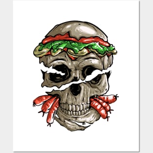 burger skull Posters and Art